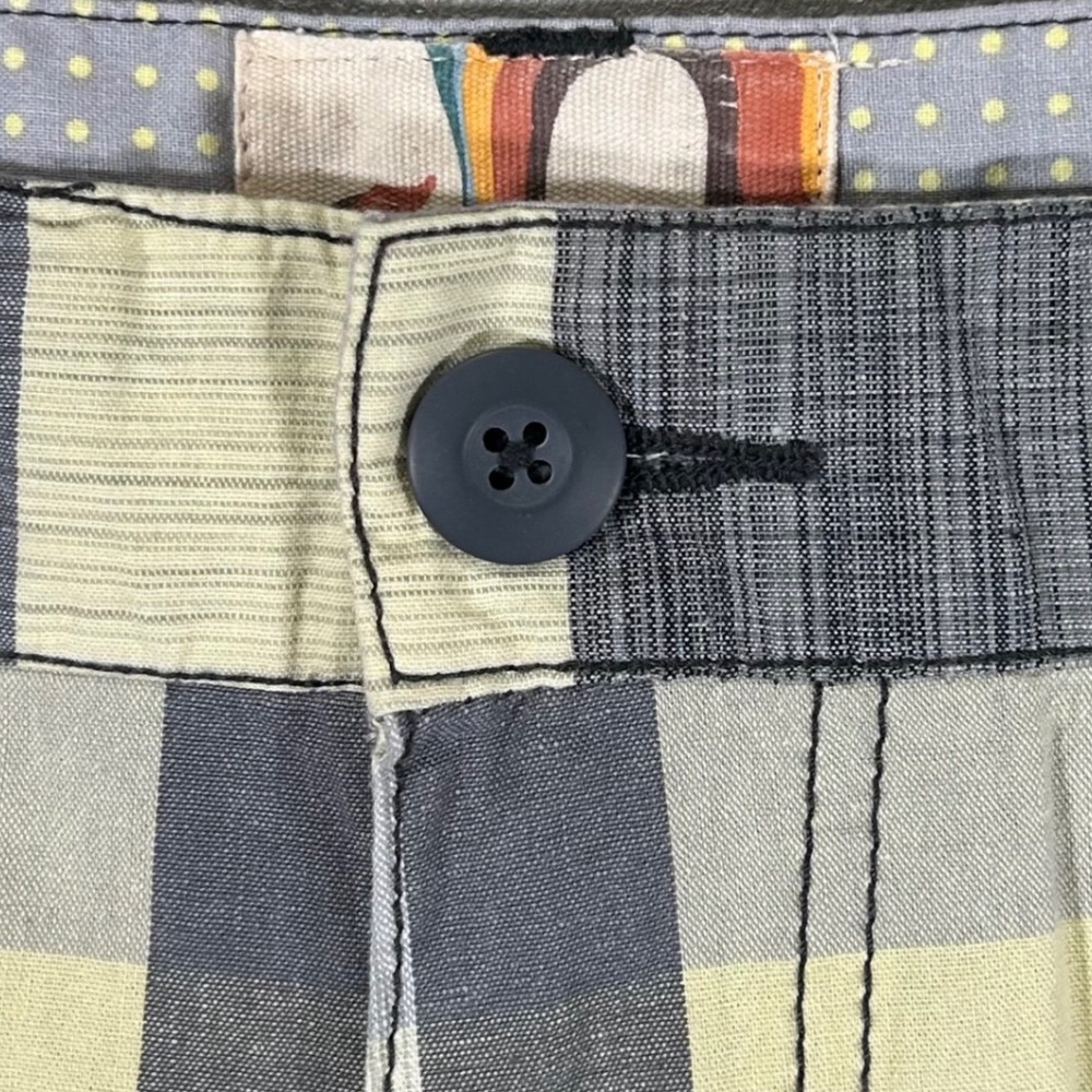 Ocean Pacific OP Mens Yellow Grey Plaid Cotton Shorts Size 40 New - Picture 2 of 11